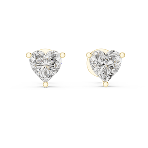 Pendientes de Diamante Cultivado en Laboratorio con Corte Corazón de 0.25ct |   Plata 925 |   EF VS1-2 |   Diseño de 3 puntas |   Pendientes de Botón Personalizables - Product Image 6