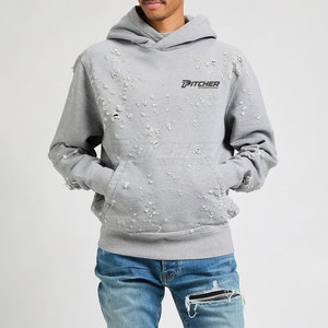 Sweat à capuche tendance pour homme, style délavé, avec finition texturée unique. - Product Image 2