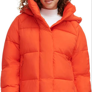 Chaqueta acolchada con capucha Selma para mujer, tela de lona de estilo callejero, venta al por mayor, bolsillos forrados de lana a bajo precio para invierno - Product Image 1