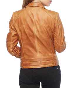 แจ็กเก็ตหนังแท้สำหรับผู้หญิงแจ็กเก็ตหนังแท้แขนยาว - Product Image 2