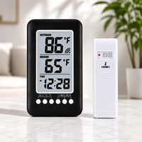 Kabelloser Innen- und Außenthermometer Digitaler Temperaturmonitor Uhr mit Fernsensor 100M Max Min Speicher