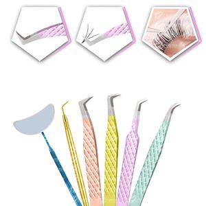 Professional Quality Stainless Steel <b>Eyelash</b> Extension Tweezers 0.03mm Sharp Fine Fiber Tips Lash Grip <b>Fan</b> Pickup Isolation - Product Image 4