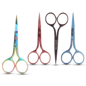 Ciseaux de manucure professionnels à pointe extra fine, lames courbées en acier inoxydable, pour droitiers, pour cuticules et poils du nez - Product Image 1