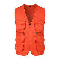 Gilet d'hiver multi-poches de haute qualité, respirant, en toile légère, sans manches, avec logo personnalisé OEM, pour homme
