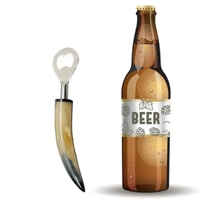 Abrebotellas de vino hecho a mano con cuerno de búfalo rústico ecológico de primera calidad con logotipo personalizado de La India para bares - Product Image 6