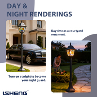 Lampadaires LED de jardin en aluminium et verre de style européen classique, IP44, télécommande, éclairage extérieur pour pelouse et rue