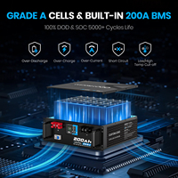 Batterie LiFePO4 pour rack de serveur 25,6 V 200 Ah, 5,12 kWh, pack de batteries au lithium LFP pour système de stockage d'énergie solaire résidentiel