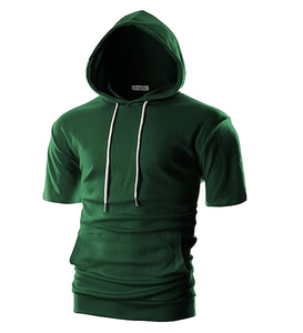 Sweat-shirt à capuche pour homme en tissu French Terry 100% polyester, style zippé, motif uni imprimé à l'écran - Product Image 6