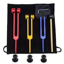 Diapason de chakra, ensemble de 8 pièces lestées |   Pour la guérison, le ADN, la thérapie sonore, le yoga - Product Image 3