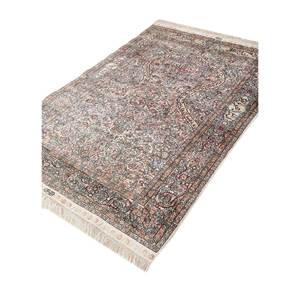 Alfombra de Seda Anudada a Mano Gulmarg, Diseño Rectangular con Patrón de Medallón Rojo Naranja, Estilo Patchwork, para Sala de Estar, Pae-5244 - Product Image 2