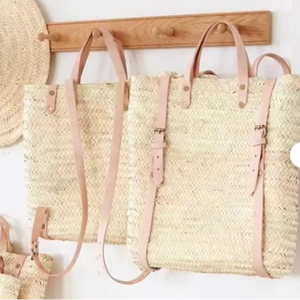 Sac à dos en paille de qualité supérieure, sac en paille marocain, sac de plage en paille - Product Image 1
