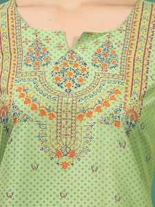 ชุดพิมพ์ลายสีเขียวจากนักออกแบบชุดสูท Salwar Kameez แบบพรีเมี่ยมชุดพิมพ์ลายสีเขียวสำหรับงานแต่งงานและงานเทศกาล OEM - Product Image 5