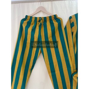 Conjunto de pijama de 3 piezas para mujer, ropa de dormir elegante de verano con estampado de rayas de algodón, lote al por mayor, Pijamas cortos largos de talla grande para damas de honor - Product Image 6