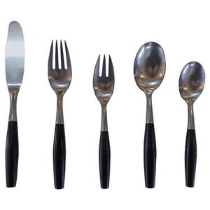 Couverts en or noir hôtel cuillère fourchette argent miroir poli simplicité moderne poignée couverts en acier inoxydable couteau fourchette couverts - Product Image 3