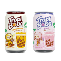 Minuman Teh Susu Boba Private Label Tapioka Mutiara Hitam - Sampel Gratis Desain Kaleng Aluminium Bersertifikat HALAL Harga Murah Vietnam