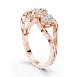 แหวนเพชรคลัสเตอร์ 0.522 กะรัต สำหรับผู้หญิง ความใส VVS-VS EF ทอง 18KT, 14KT, 10KT และเงิน 925  ทองชมพู, ทองเหลือง, ทองขาว - Product Image 6