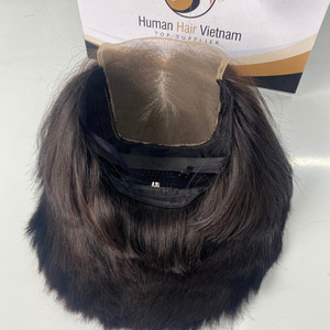 Perruques Bob naturelles droites de couleur noire Perruques frontales en cheveux humains vietnamiens Perruques frontales en dentelle pleine HD transparente à double tirage - Product Image 2