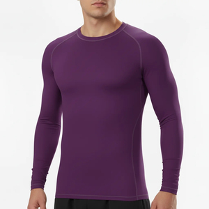 Custom Factory Wholesale <b>Compression</b> <b>Shirt</b> – Long Sleeve Purple Athletic Rash Guard Base Layer <b>for</b> <b>Men</b> & Women - Product Image 3