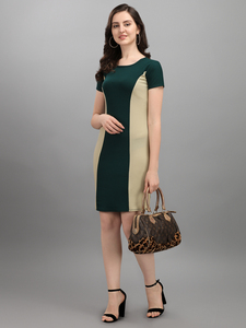 Femmes lourdes importées avec une robe moulante régulière à manches courtes entièrement extensible - Product Image 3