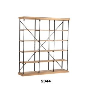 <b>Wood</b> & Metal 6 Tier Open <b>Book</b> <b>Case</b> Top & Solid <b>Wood</b> Frame for Home Office & Study Room - Product Image 1