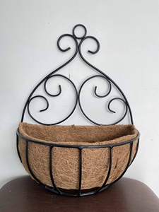 Venta DE FÁBRICA DE Vietnam, precio barato, revestimiento de Coco plano, Cestas colgantes de Metal con revestimiento de coco, olla/olla de fibra de coco - Product Image 2