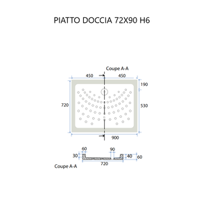 Plato de Ducha Cerámico 70x90 H6 Antideslizante Matera - Artículos para Baño y Sanitarios - Product Image 3