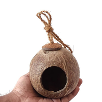 Nouveau Nid d'oiseau en coquille de noix de coco naturelle, fait main, écologique, en forme de trous d'arbre, pour décoration de jardin extérieur, cage pour animaux de compagnie, personnalisable, vente en gros