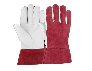 Gants de sécurité industriels en cuir de vachette pleine fleur et cuir de chèvre grainé, avec doublure ignifuge, excellente protection des mains pour le soudage TIG - Product Image 4