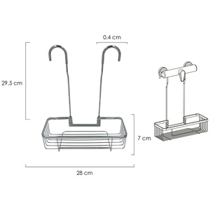 Cesto sospeso in acciaio cromato, 1 altezza. 280 x 105 x 335 mm. - Product Image 2