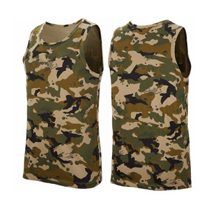 Camiseta sin mangas deportiva para hombre de talla grande al por mayor, chaleco musculoso de algodón transpirable, diseño de punto informal, estampado de sublimación para Fitness - Product Image 5