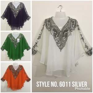 Robe caftan à manches lourdement ornées de perles 2026, style caftan court, broderie à la main, taille unique pour femme adulte, pour soirée, tenue de soirée indienne - Product Image 2