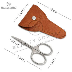 Ciseaux de manucure à lame affûtée en acier inoxydable, coupe-ongles pour droitiers, usage cuticule, étui en cuir durable, beauté, écoresponsable - Product Image 6