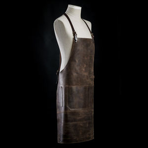 ผ้ากันเปื้อนสำหรับเชฟครัวแบบมีกระเป๋ามีซิปขนาดใหญ่ผ้ากันเปื้อนหนังกันน้ำและปรับโลโก้ได้ตามต้องการสำหรับ LAN-0283ผู้หญิงและผู้ชาย - Product Image 2