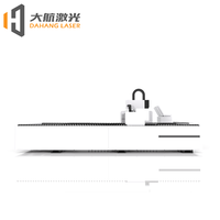 Máquina de Corte Láser de Fibra CNC de 3 Ejes Dahang 3000W con Riel Guía HIWIN, Refrigeración por Agua, para Acero Inoxidable, Latón y Metal, Compatible con AI/PLT/DXF
