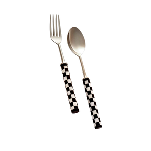 Ensemble de couverts de qualité exclusive en acier inoxydable et ensemble de couverts en bois pour accessoires de cuisine et de table - Product Image 1