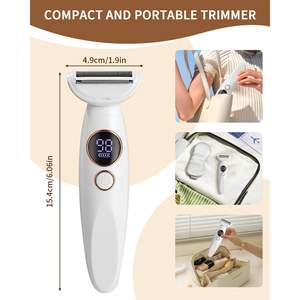 Rasoir électrique rechargeable 5-en-1 avec chargement USB, épilateur intime pour le corps, les aisselles, le maillot, les sourcils, le nez, rasoir rotatif pour utilisation en camping-car - Product Image 5