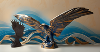 Faune Laiton Aigle Oiseau Statue Collection Sauvage Sculptures Cabine Décor Art Forêt Animaux Figurines pour Mariages Métal Matériel