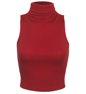 Top court sans manches à col roulé pour femmes pour une mode formelle et décontractée, confortable, couleur personnalisée, fabriqué au Bangladesh - Product Image 1