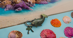 Beautiful <b>Padlocks</b> Fish Pad Lock Long Collectible Locks with Two Keys Functional Brass Is 2.5 Width and 7 Inch White Box Green - Product Image 6