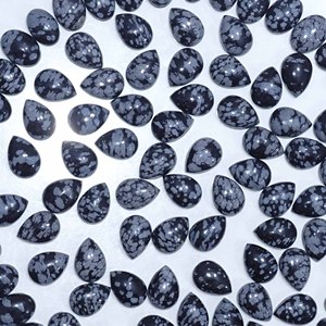 Cabochon de pierres précieuses en vrac d'obsidienne de flocon de neige naturel de haute qualité pierre précieuse en vrac taille libre disponible pour la fabrication de bijoux - Product Image 6