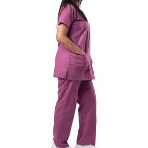 Uniforme médico de punto de color sólido para mujer, uniforme médico impreso de diseño personalizado para uso hospitalario, ropa de calle transpirable - Product Image 4
