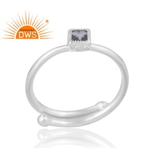 Vente chaude 925 Sterling Silver Natural Pink Amethyst Gemstone Ring Bijoux personnalisés pour les femmes Cadeau pour elle - Product Image 1