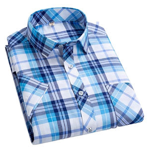 Camisa abotonada de algodón 100% Premium personalizada para hombre, hecha a medida con tela de lona sólida con patrón de cuadros OEM personalizado - Product Image 2