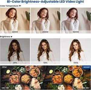 <span class=keywords><strong>NEEWER</strong></span> Lot de <span class=keywords><strong>2</strong></span> lampes vidéo LED bicolores 660 et kit de support: (<span class=keywords><strong>2</strong></span>) 3200-5600K CRI 96 + lumière à intensité variable avec support en U et porte de grange - Product Image 5