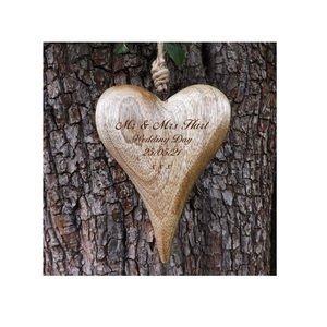 Best Selling Christmas Decor Hanging Heart Shape Wooden Pieces Customized Size and Hanging Use for Home Indoor Decorative - Product Image 3