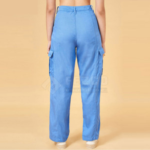 Pantalones cargo informales ligeros para mujer para ropa de calle frontal plana de verano con estilo de pasarela - Product Image 4