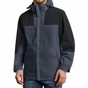 Veste de baseball universitaire enduite pour hommes, coupe-vent décontracté à col montant et logo sur le devant, légère - Product Image 5