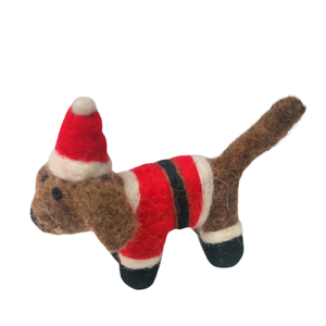 ขนแกะสำหรับวันหยุดทำจากหมวกซานต้าผ้ากำมะหยี่เป็นมิตรต่อสิ่งแวดล้อมทำด้วยมือโดยช่างฝีมือชาวเนปาลี - Product Image 3