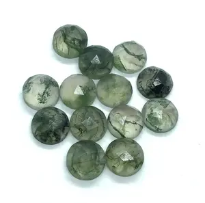 Новое поступление, необработанные камни с кристаллами, натуральный зеленый мох, агат, необработанный драгоценный камень для украшения дома