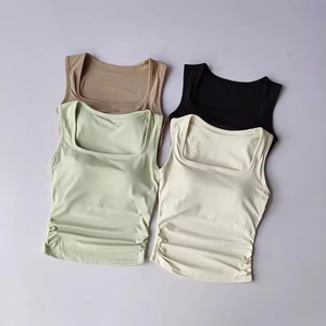 "Women's Breathable Gym Workout Crop <b>Tops</b> <b>with</b> Padded Bra <b>Top</b>-Simple Design" - Product Image 1